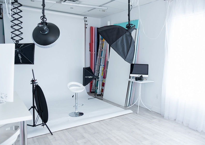 le studio de photographie professionnelle accueillant studio de photo